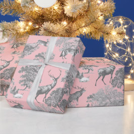 Papel De Presente Pia-Cinza de Coelho do Veado Elegante