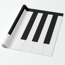 Papel De Presente Piano Keys Black and White Keyboard Music Lover