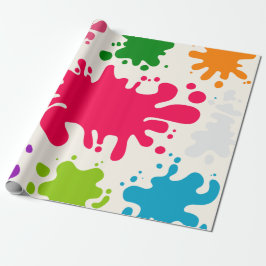 Papel De Presente Piant Spat Colorida