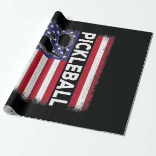 Papel De Presente Pickleball Bandeira Americana Piada Amante Pickleb