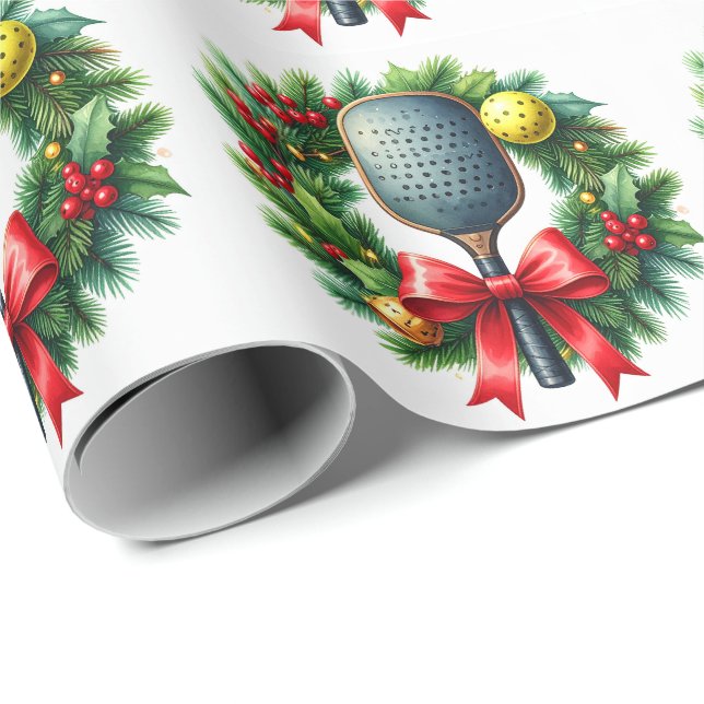 Papel De Presente Pickleball Christmas themed (Ponta do rolo)