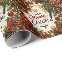 Papel De Presente Pickleball com tema de Natal