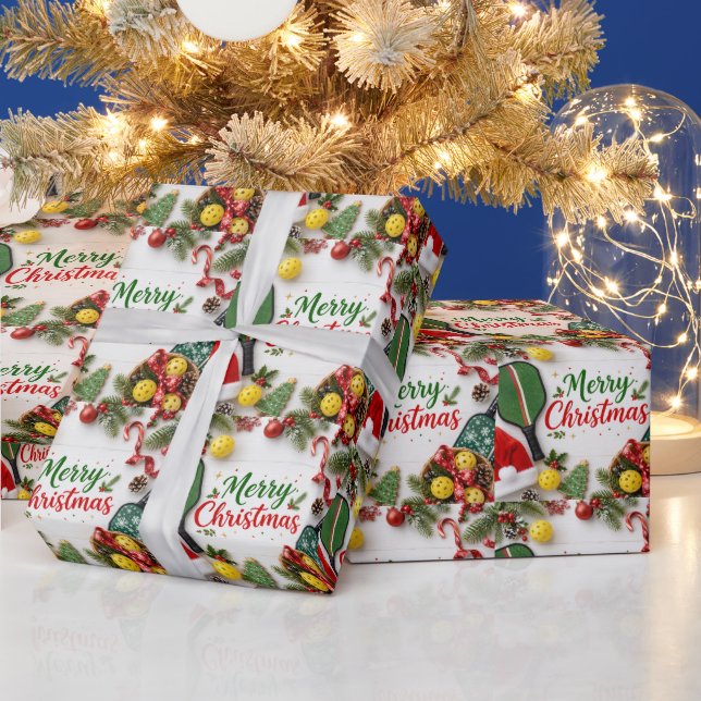 Papel De Presente Pickleball com tema de Natal (Feriados)
