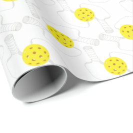 Papel De Presente Pickleball Line Art Wrapping Paper