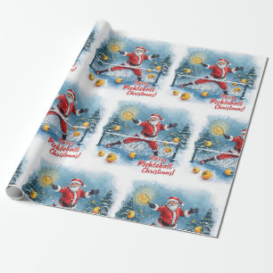 Papel De Presente Pickleball Natal com tema de Santa no Jogo