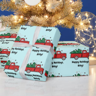Papel De Presente Pickup Truck com o nome da árvore de Natal Persona