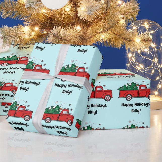 Papel De Presente Pickup Truck com o nome da árvore de Natal Persona (Feriados)