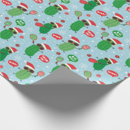 Papel De Presente Picles de Natal bonitos em azul claro
