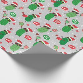 Papel De Presente Picles de Natal bonitos em cinzas leves
