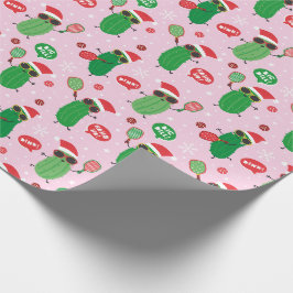 Papel De Presente Picles de Natal bonitos em rosas claro