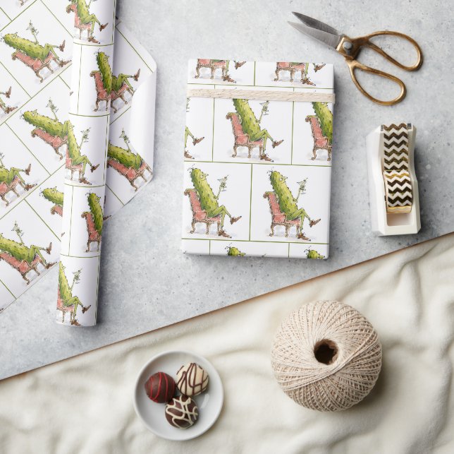 Papel De Presente Picles em conserva numa cadeira com um Martini (Artesanato)