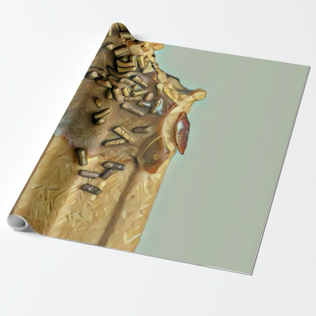 Papel De Presente picolé de sorvete de chocolate (Desenrolado)