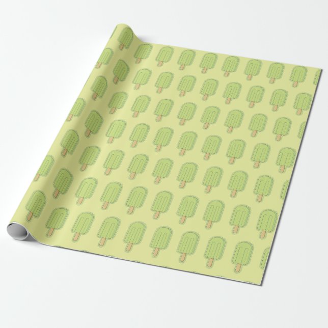 Papel De Presente Picolé de Sorvete de Limão (Desenrolado)