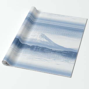 Papel De Presente Picos Nebulosos – Paisagem Montanhosa em Aquarela