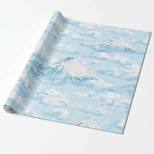 Papel De Presente Picos Nebulosos – Paisagem Montanhosa em Aquarela