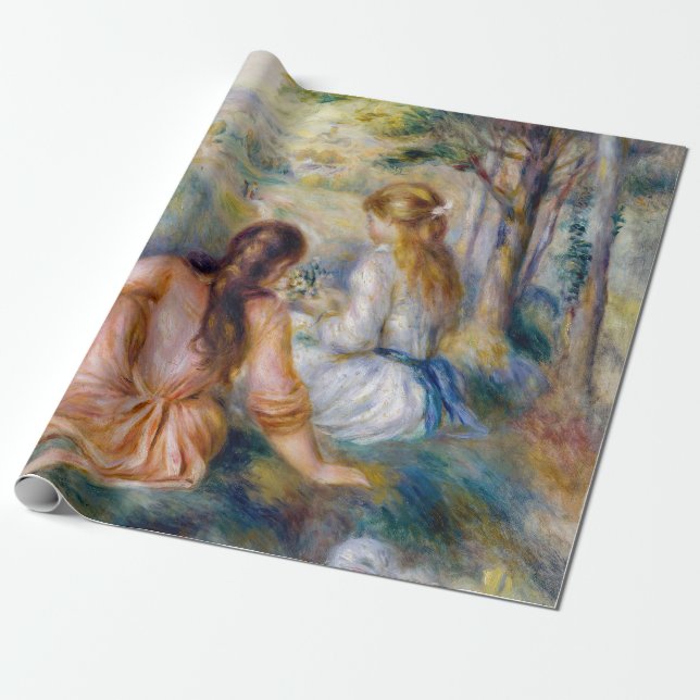 Papel De Presente Pierre-Auguste Renoir - No Prado (Desenrolado)