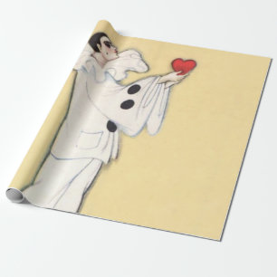 Papel De Presente Pierrot With Red Heart por Sophia Chiostrit