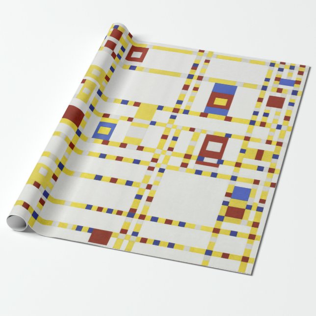 Papel De Presente Piet Mondrian Broadway Boogie Woogie Arte Abstrata (Desenrolado)