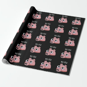 Papel De Presente Pig-loo Igloo Engraçado Trocadilho Fundo Escuro