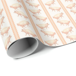 Papel De Presente Pig Stripes