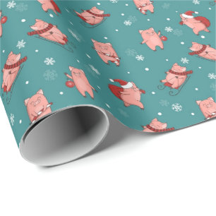 Papel De Presente Piggy Christmas Wraping Paper