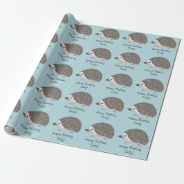 Papel De Presente Pigmeus Africanos Pigmeus Hedgehog Padrão Com Text