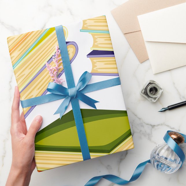 Papel De Presente Pilha de Livros Sobre Arte e Leitura (Criador carregado)