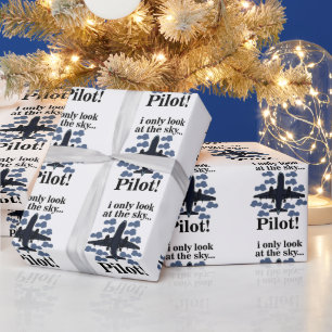 Papel De Presente Piloto Avião Eu Só Olho Para O Céu Piloto