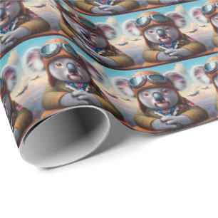 Papel De Presente Piloto de avião Koala