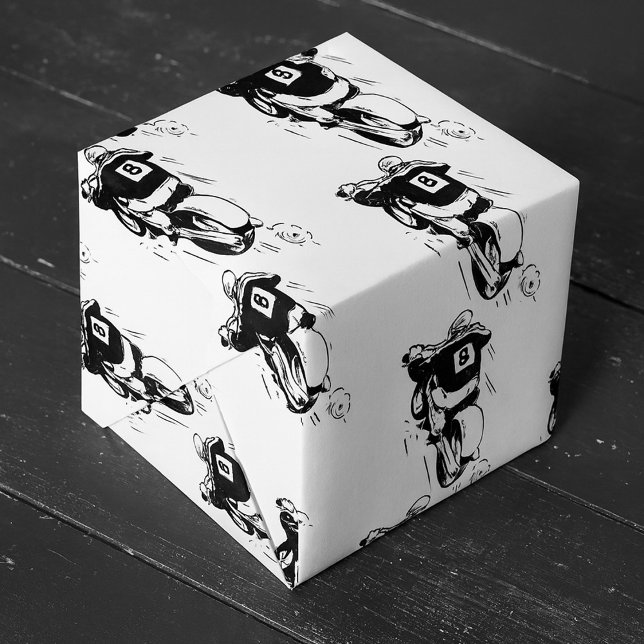 Papel De Presente Piloto de Motocross Número 8 Bicicleta de Terra Re (Criador carregado)