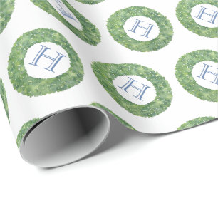 Papel De Presente Pílula Azul, Monograma, Vermelhos, Banho-maria