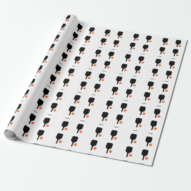 Papel De Presente Pílula de picleball e picleball laranja (Desenrolado)