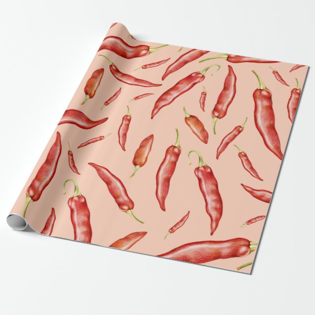 Papel De Presente Pimentos Chili (Desenrolado)