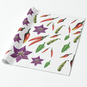 Papel De Presente Pimentos de Chili Personalizados