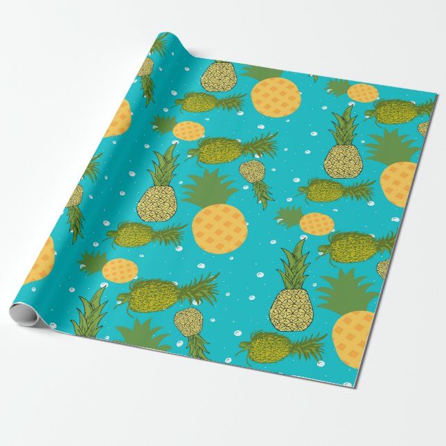 Papel De Presente piña, pinaaple (Desenrolado)