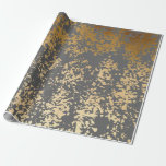 Papel De Presente pincéis de ouro e cinza elegantes e falsos pintinh<br><div class="desc">Design na moda moderno e representando dourado falso e pinceladas de cinza.</div>