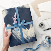 Pincel Artístico Azul Índigo Traço Padrão Abstrato