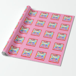 Papel De Presente Pincel Dente Lave Cabelo Cara Crianças Divertidas