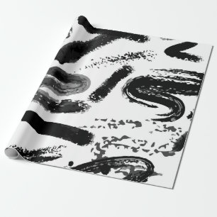 Papel De Presente Pincel seco de cor d'água pintada sem costura, com