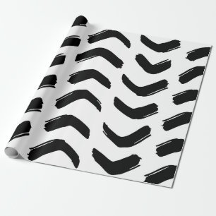 Papel De Presente Pincel trava padrão uniforme de colheita. Preto e