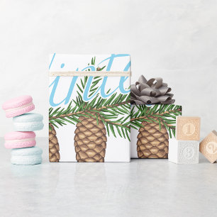 Papel De Presente Pine-Cones de inverno