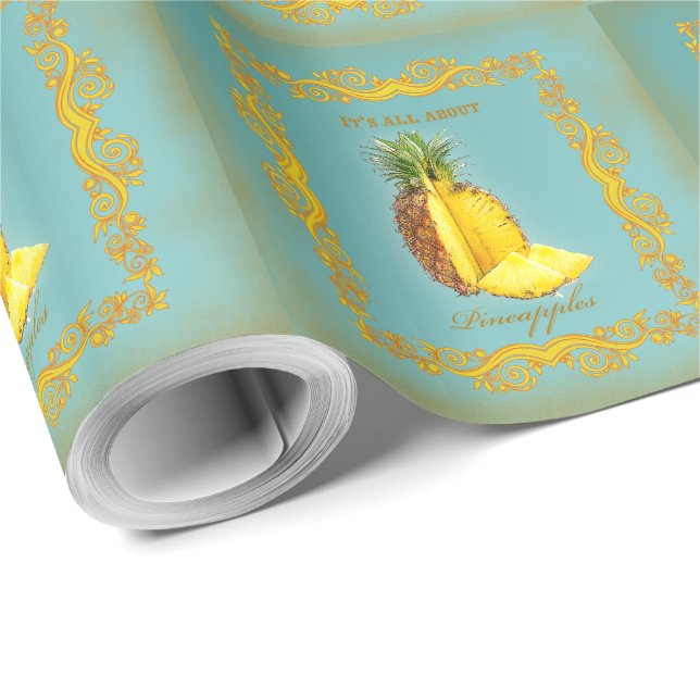 Papel De Presente PINEAPPLE ~ Wraping Paper (Ponta do rolo)