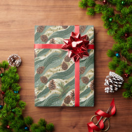 Papel De Presente Pinecone de Natal