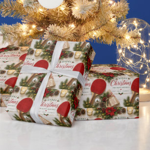 Papel De Presente Ping pong tema de Natal 