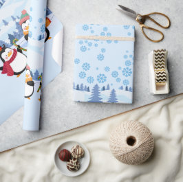Papel De Presente "Pingouin" Fato de Natal