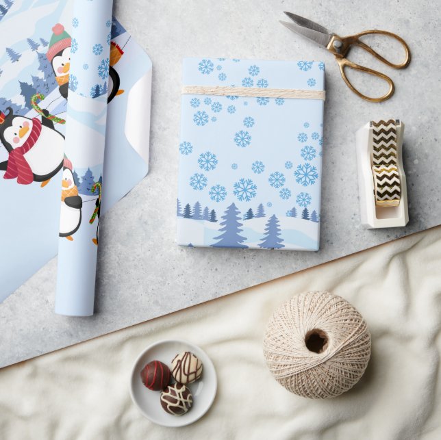 Papel De Presente "Pingouin" Fato de Natal (Artesanato)