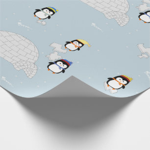 Papel de presente pinguim