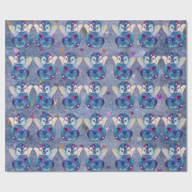 Papel De Presente Pinguim chamado Botão (Aberto)