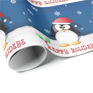 Papel De Presente Pinguim de Boas Festas