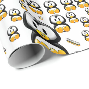 Papel De Presente Pinguim de papel de enrolamento